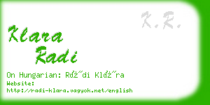 klara radi business card